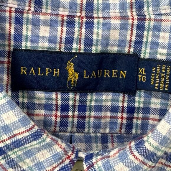 Ralph Lauren Check Plaid Button Down Shirt Long Sleeve Collared Mens XL - Picture 5 of 11